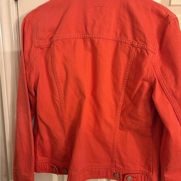Old Navy Vibrant Orange Jean Jacket women’s size Large. - Picture 2 of 7